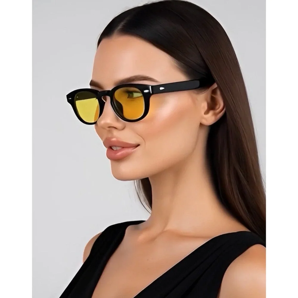 Fashion Sunglasses Women Elegant Yellow Lens UV400‎ Protection Lightweight Gafas